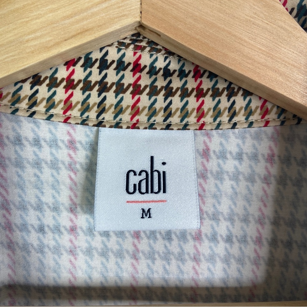 CABI Houndstooth Sherlock Trench Coat - Medium - Picture 7 of 9